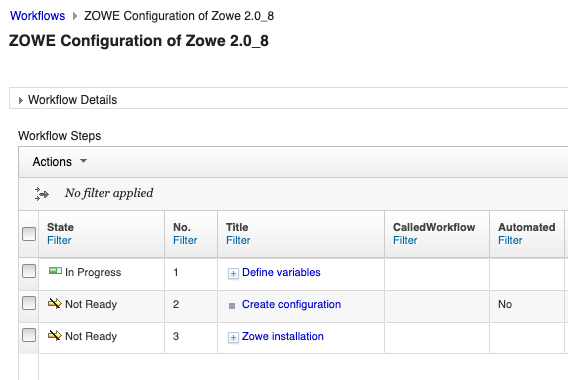 Full Zowe server-side configuration for Zowe 2.0 workflow